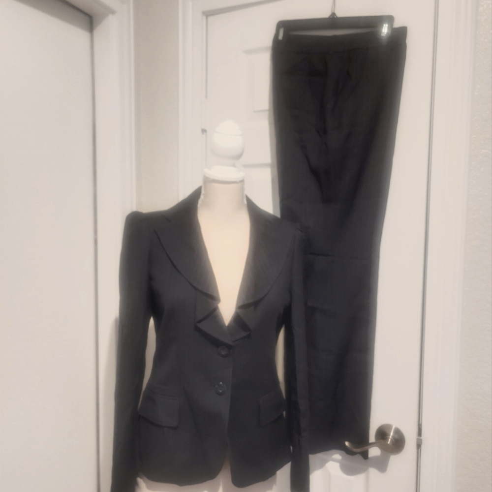 Anne Klein Navy Pinstripe Suit
